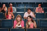 Laughing audience in a theater